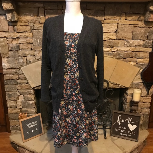 NWT LOFT Rose Garden Flutter Swing Dress Large - Picture 2 of 7